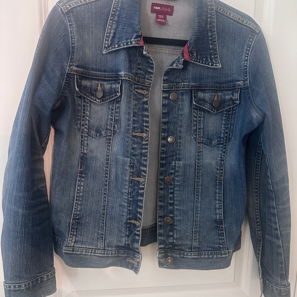 H&M L.O.G.G Dark Blue Denim Jacket size 10